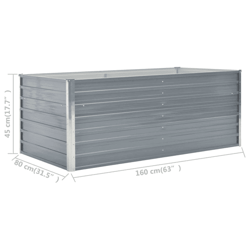 Floreira 160 x 80 x 45 cm aço galvanizado cinza 02_0000793