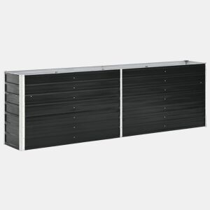 Canteiro elevado plantas flores jardim aço galvanizado 240 cm antracite 02_0001099