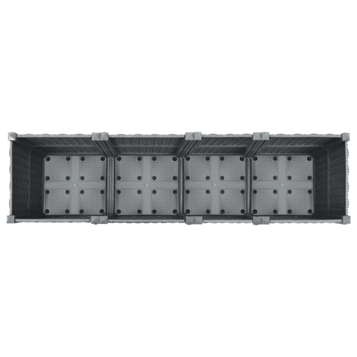 Plantador de canteiro elevado plantas flores jardim 160 x 40 x 38 cm polipropileno cinza escuro 02_0000918