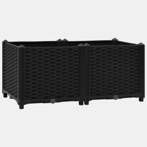 Canteiro elevado plantas flores jardim 80 x 40 x 38 cm polipropileno preto 02_0000947