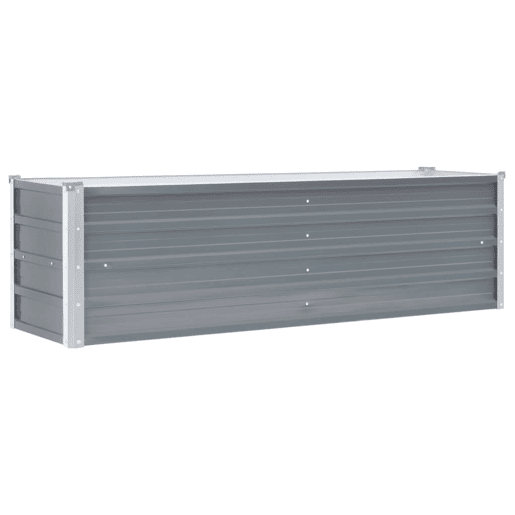 Plantador de canteiro elevado plantas flores jardim aço galvanizado 160 x 40 x 45 cm cinza 02_0001091
