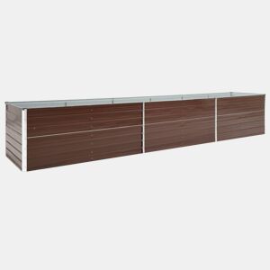 Canteiro elevado plantas flores jardim aço galvanizado 480 x 80 x 45 cm marrom 02_0001124