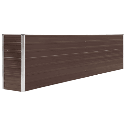 Canteiro elevado plantas flores jardim 320 x 40 x 77 cm aço galvanizado marrom 02_0000802