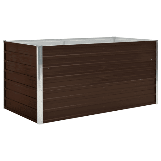 Floreira elevada 160 x 80 x 77 cm aço galvanizado marrom 02_0000859
