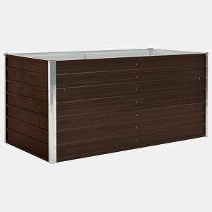 Floreira elevada 160 x 80 x 77 cm aço galvanizado marrom 02_0000859