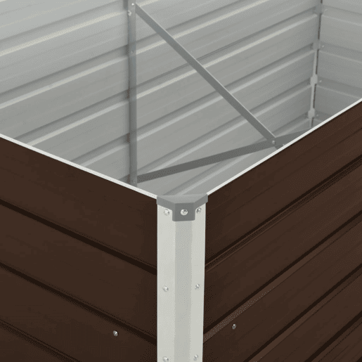 Floreira elevada 160 x 80 x 77 cm aço galvanizado marrom 02_0000859