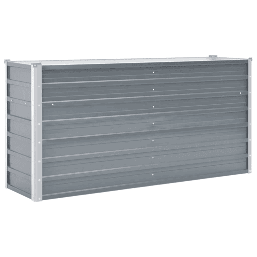 Plantador de canteiro elevado plantas flores jardim jardim aço galvanizado 160 x 40 x 77 cm cinza 02_0001093