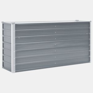 Plantador de canteiro elevado plantas flores jardim jardim aço galvanizado 160 x 40 x 77 cm cinza 02_0001093