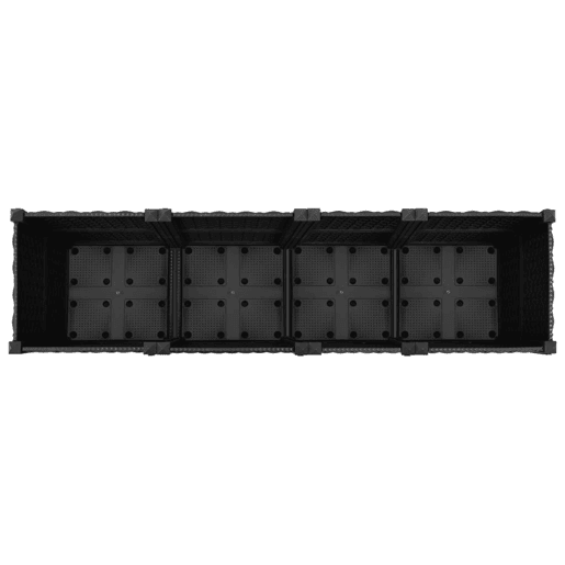 Plantador de canteiro elevado plantas flores jardim 160 x 40 x 38 cm polipropileno preto 02_0000920