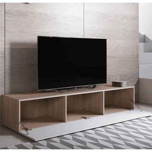 Móvel TV Sala de estar e jantar SonomaBranco 160x40x32 1 porta Luke H2 Muebles Bonitos
