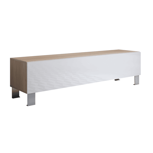 Móvel TV Sala de estar e jantar SonomaBranco 160x40x42 1 porta Luke H2 Muebles Bonitos