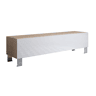 Móvel TV Sala de estar e jantar SonomaBranco 160x40x42 1 porta Luke H2 Muebles Bonitos