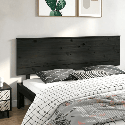 Cabeceira - Cabeceira de cama 204x6x82,5 cm pinho maciço preto