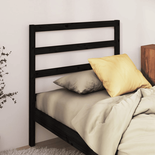 Cabeceira - Cabeceira de cama 95x4x100 cm pinho maciço preto