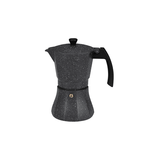 Cafeteira Italiana EDM Preto Alumínio 6 Copos Indução