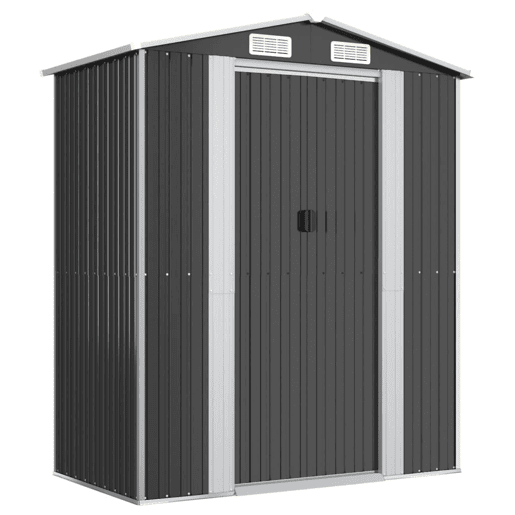 Abrigo de jardim, cabana, casa de armazenamento, galpão ao ar livre, ferramentas robustas, 192 x 108 x 223 cm, aço galvanizado antracite 02_0022194