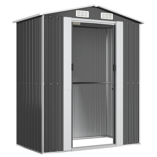 Abrigo de jardim, cabana, casa de armazenamento, galpão ao ar livre, ferramentas robustas, 192 x 108 x 223 cm, aço galvanizado antracite 02_0022194
