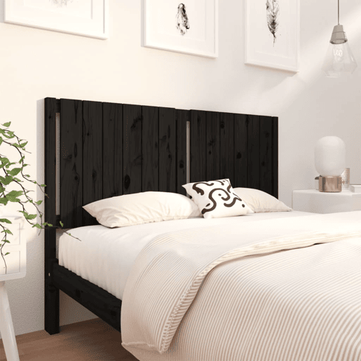 Cabeceira - Cabeceira de cama 145,5x4x100 cm pinho maciço preto