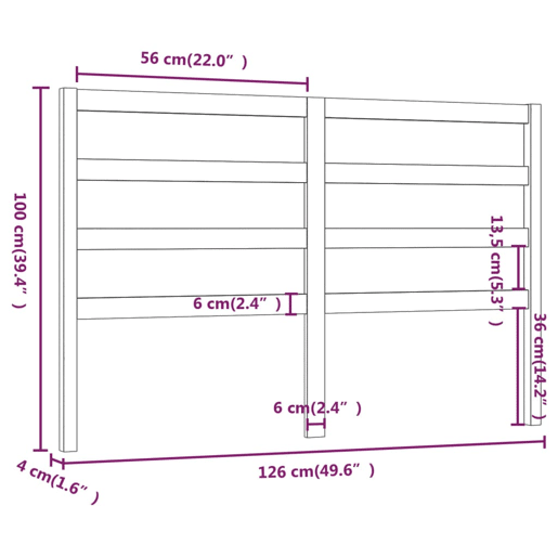 Cabeceira - Cabeceira de cama 126x4x100 cm pinho maciço castanho mel