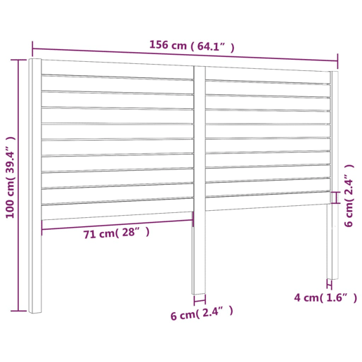 Cabeceira - Cabeceira de cama 156x4x100 cm pinho maciço preto