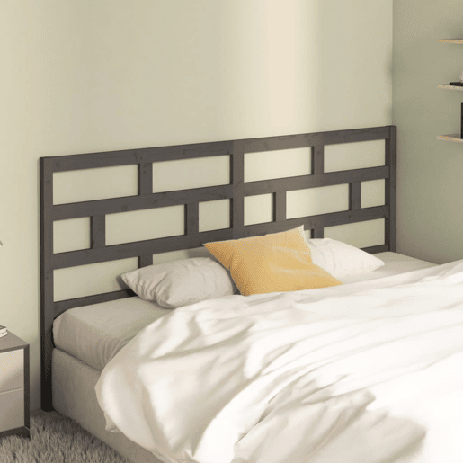 Cabeceira - Cabeceira de cama 186x4x100 cm pinho maciço cinzento