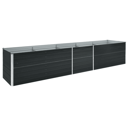 Canteiro elevado plantas flores jardim aço galvanizado 400 x 80 x 45 cm antracite 02_0001115 Canteiro elevado plantas flores jardim aço galvanizado 400 x 80 x 45 cm antracite 02_0001115