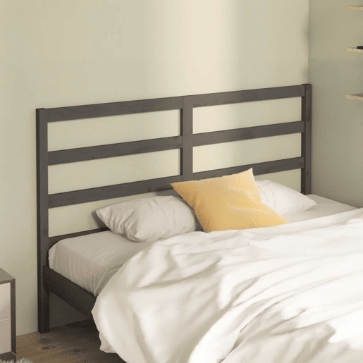 Cabeceira - Cabeceira de cama 126x4x100 cm pinho maciço cinzento