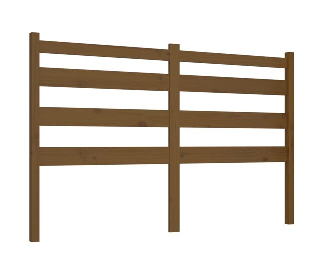 Cabecero cama - mueble cabecero madera maciza de pino marrón miel 206x4x100 cm