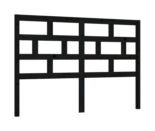 Cabecero cama - mueble cabecero madera maciza de pino negro 126x4x100 cm
