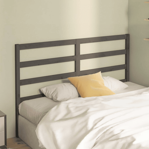 Cabeceira - Cabeceira de cama 146x4x100 cm pinho maciço cinzento