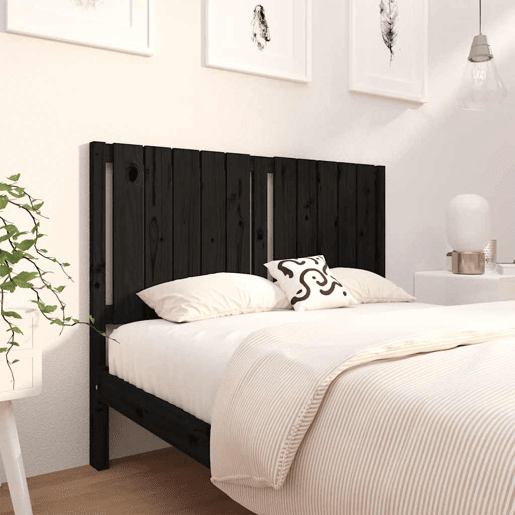 Cabeceira - Cabeceira de cama 125,5x4x100 cm pinho maciço preto