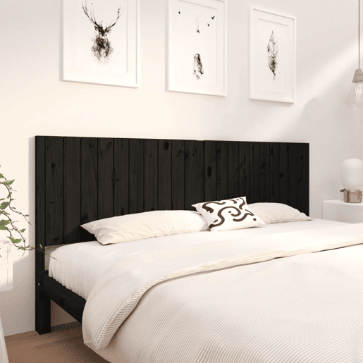 Cabeceira - Cabeceira de cama 205,5x4x100 cm pinho maciço preto