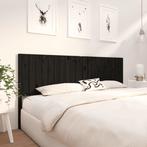 Cabeceira - Cabeceira de cama 205,5x4x100 cm pinho maciço preto