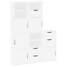 vidaXL Móveis de apoio 5 pcs ODDA pinho de madeira maciça branco