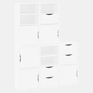 vidaXL Móveis de apoio 5 pcs ODDA pinho de madeira maciça branco