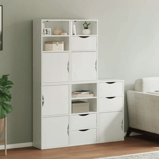 vidaXL Móveis de apoio 5 pcs ODDA pinho de madeira maciça branco vidaXL Móveis de apoio 5 pcs ODDA pinho de madeira maciça branco