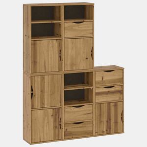 vidaXL Móveis de apoio 5 pcs ODDA 40x24x79 cm pinho de madeira maciça