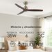 HELIX Ventilador techo sin luz YOEVU, compatible con Alexa HELIX Ventilador techo sin luz YOEVU, compatible con Alexa Nogal