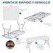 Mesa plegable de resina Yoevu, para interior y exterior 180x70 Mesa plegable de resina Yoevu, para interior y exterior 180x70 Blanco