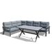 YOEVU - Conjunto de jardín aluminio 7 plazas con mesa YOEVU - Conjunto de jardín aluminio 7 plazas con mesa Gris
