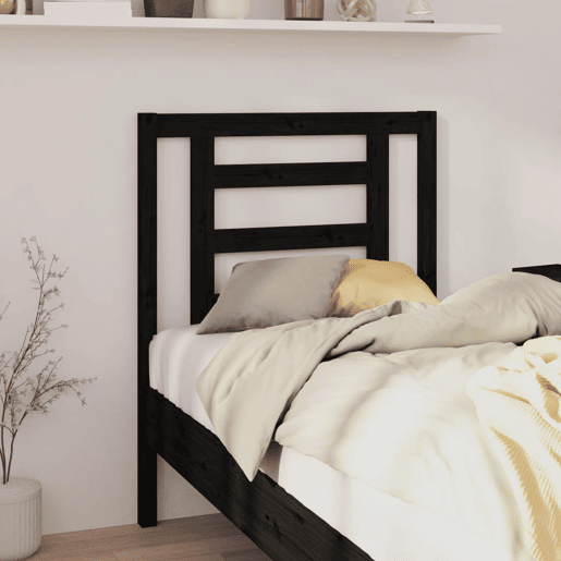 Cabeceira - Cabeceira de cama 81x4x100 cm pinho maciço preto