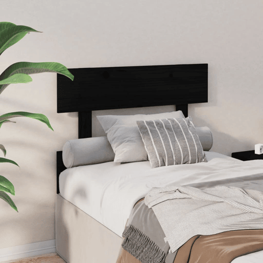 Cabeceira - Cabeceira de cama 93,5x3x81 cm pinho maciço preto