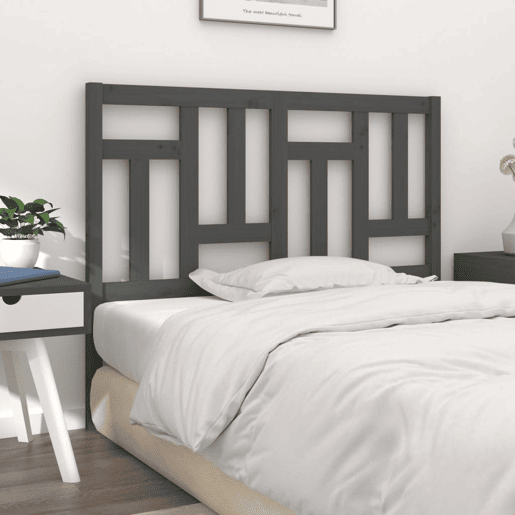 Cabeceira - Cabeceira de cama 125,5x4x100 cm pinho maciço cinzento
