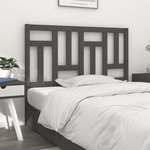 Cabeceira - Cabeceira de cama 125,5x4x100 cm pinho maciço cinzento