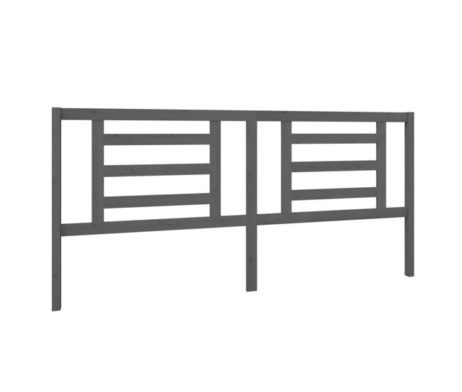 Cabecero cama - mueble cabecero madera maciza de pino gris 206x4x100 cm