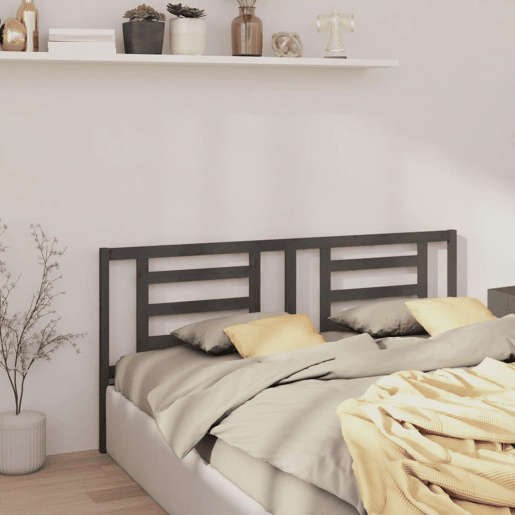 Cabeceira - Cabeceira de cama 206x4x100 cm pinho maciço cinzento