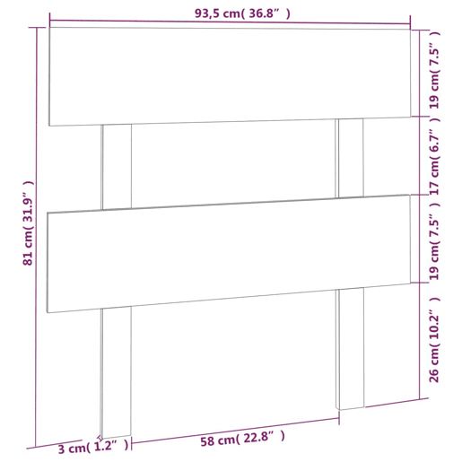 Cabeceira - Cabeceira de cama 93,5x3x81 cm pinho maciço cinzento
