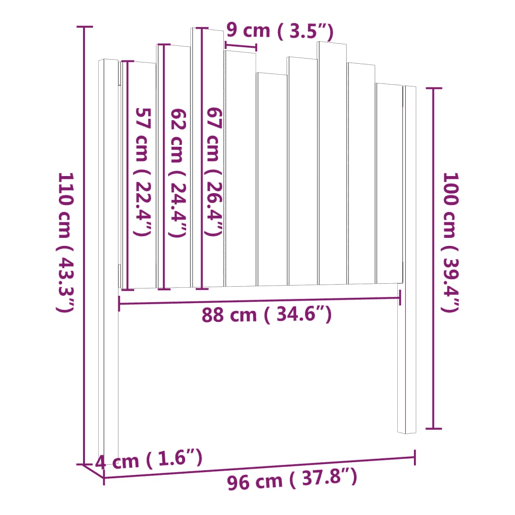 Cabeceira - Cabeceira de cama 96x4x110 cm pinho maciço preto