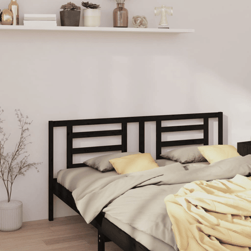 Cabeceira - Cabeceira de cama 206x4x100 cm pinho maciço preto