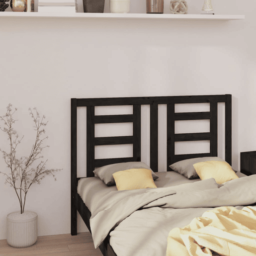 Cabeceira - Cabeceira de cama 126x4x100 cm pinho maciço preto